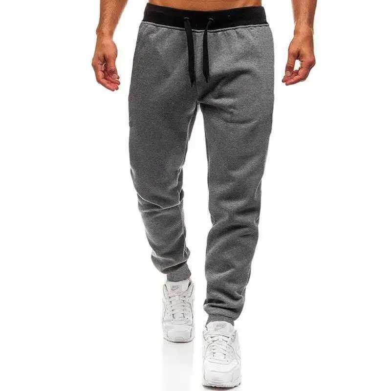Men Grey Stretch Jogging Pants Small Leg Fit - Image 6