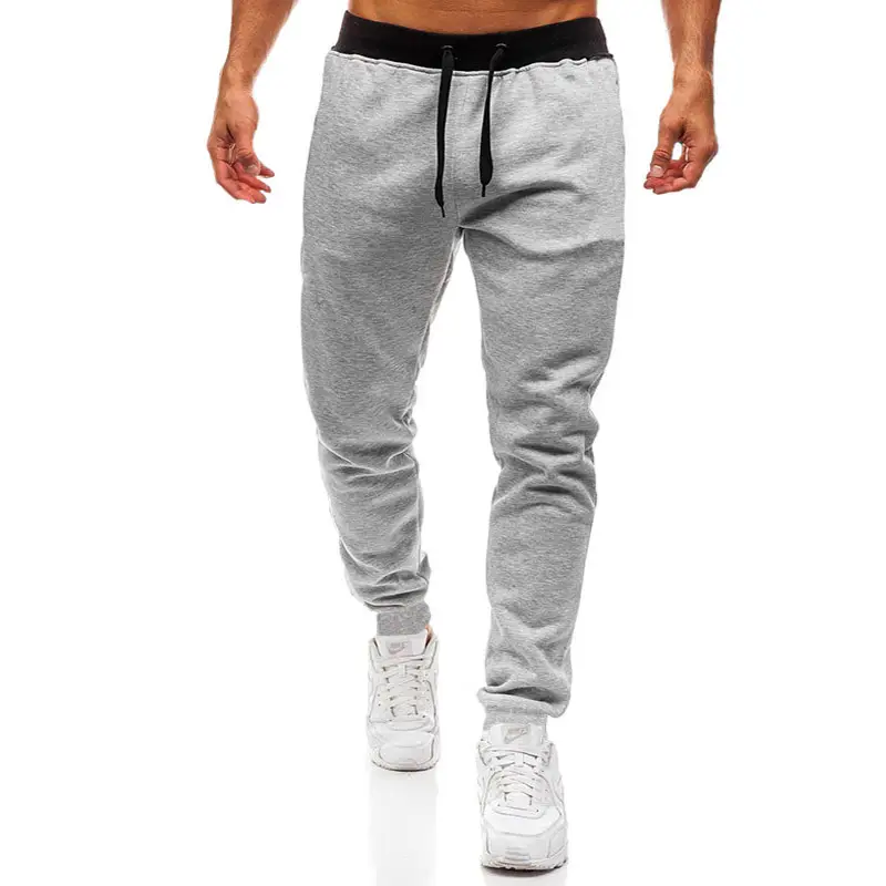 Men Grey Stretch Jogging Pants Small Leg Fit - Image 7