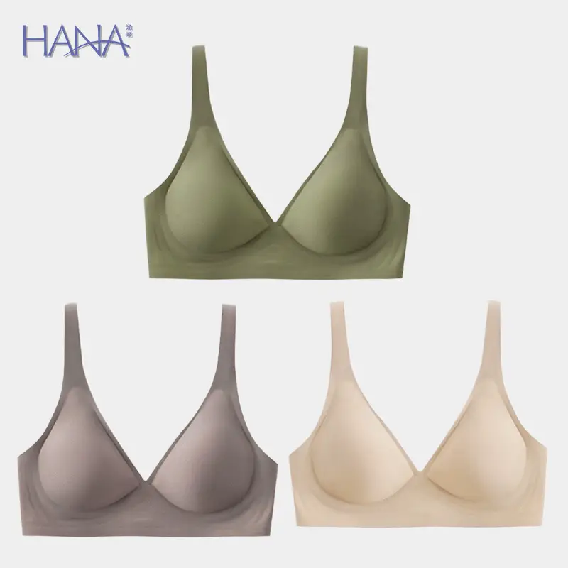 Naked Jelly Thin Latex Traceless Underwear Women's French Style Sexy Rimless Small Chest Push-up Adjustable Bra