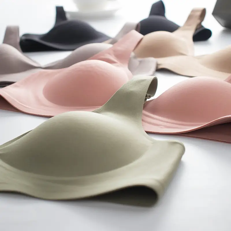 Naked Jelly Thin Latex Traceless Underwear Women's French Style Sexy Rimless Small Chest Push-up Adjustable Bra