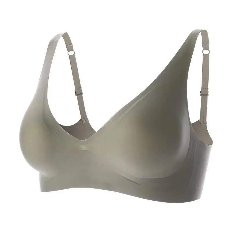 Naked Jelly Thin Latex Traceless Underwear Women's French Style Sexy Rimless Small Chest Push-up Adjustable Bra
