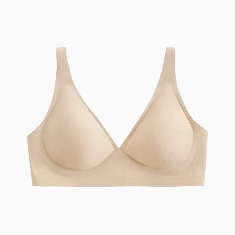 Naked Jelly Thin Latex Traceless Underwear Women's French Style Sexy Rimless Small Chest Push-up Adjustable Bra