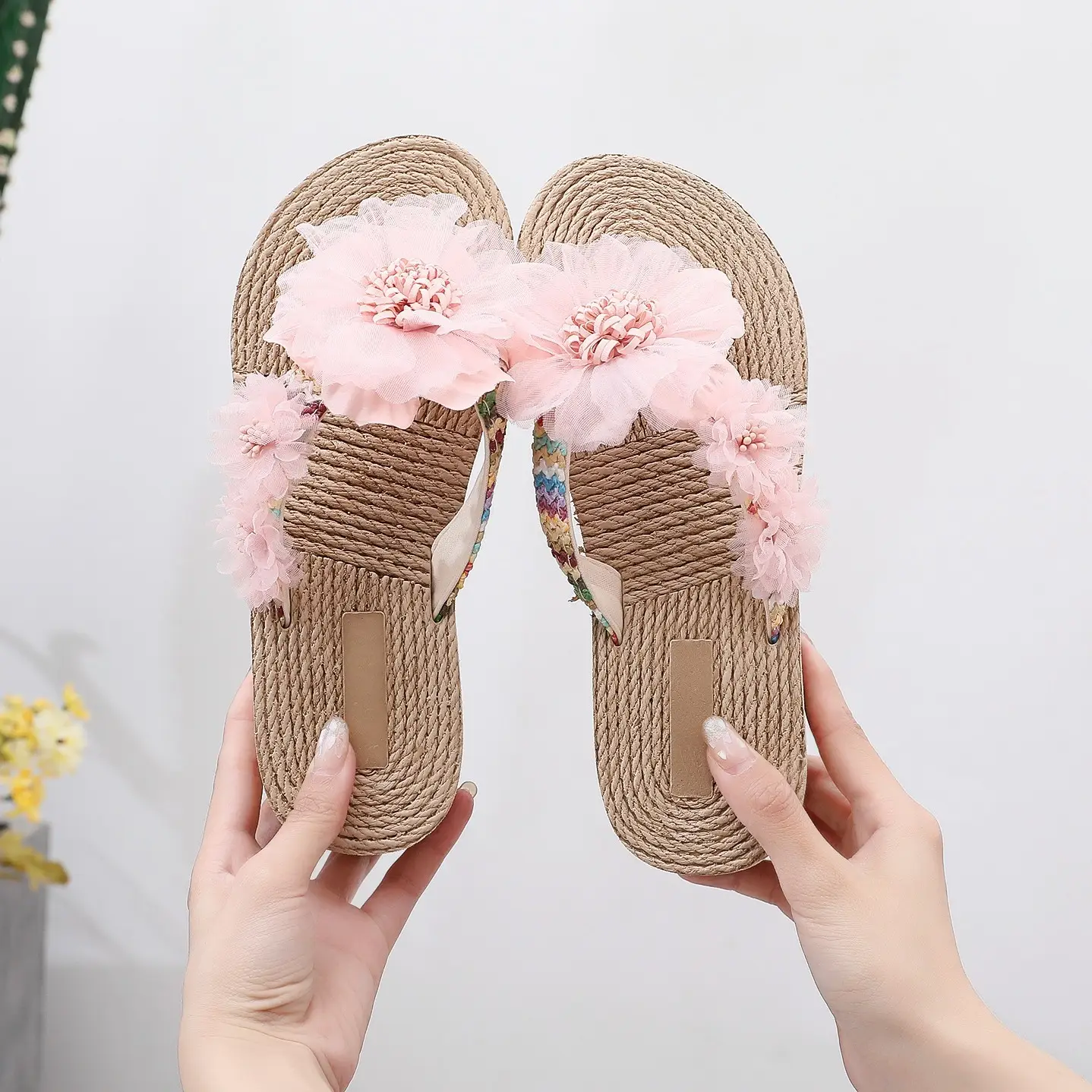 Trendy Floral Half-Slip Sandals for Women