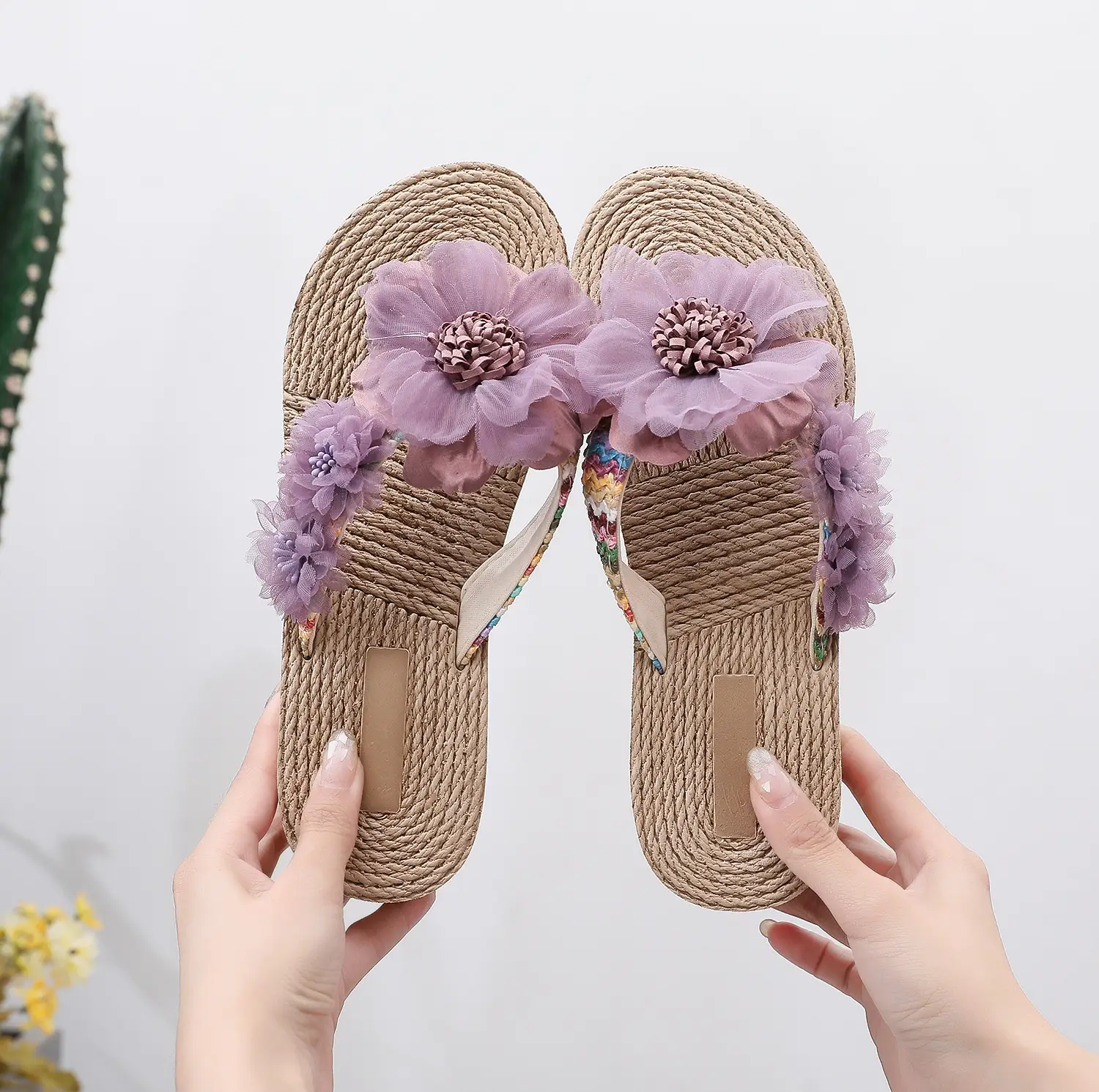 Trendy Floral Half-Slip Sandals for Women