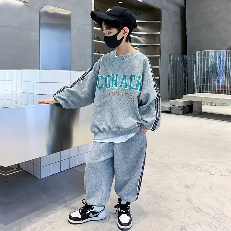 Kids Boys Autumn Suit Black White Korean Style - Image 4