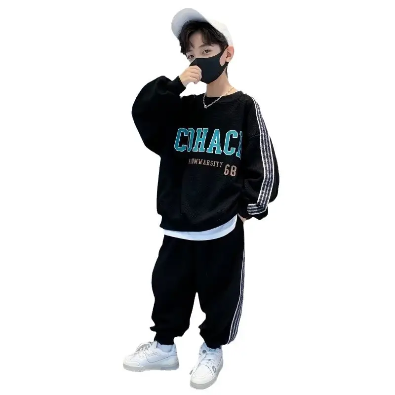 Kids Boys Autumn Suit Black White Korean Style - Image 5
