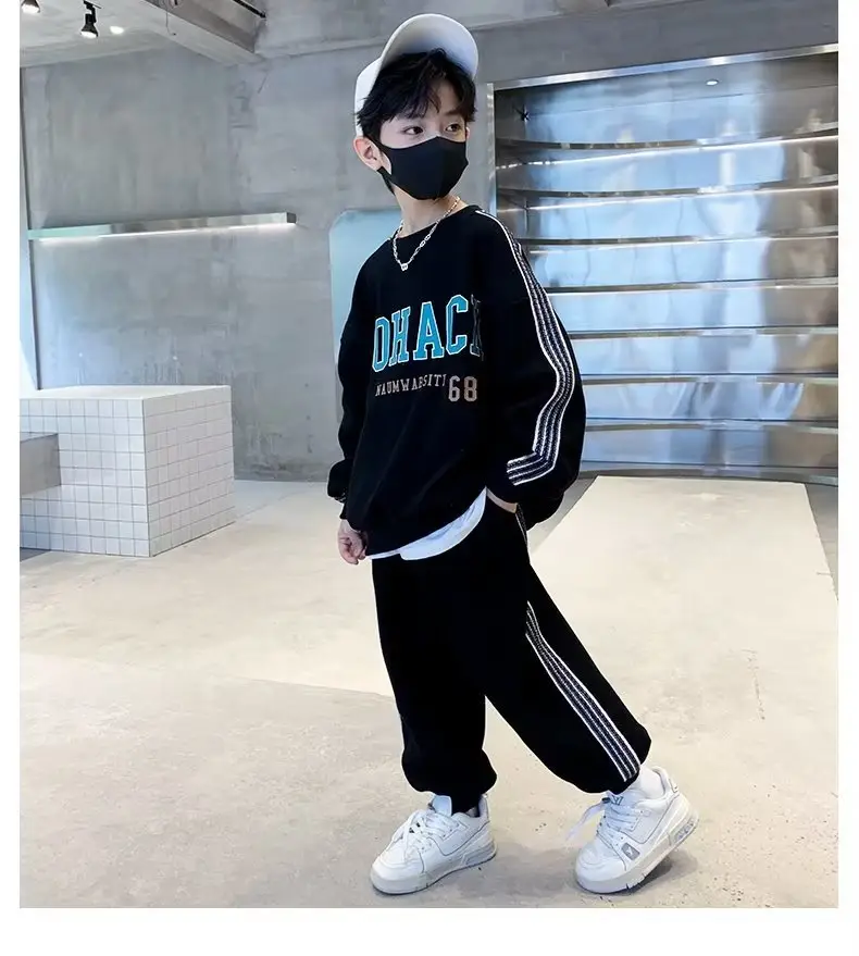 Kids Boys Autumn Suit Black White Korean Style — feature 10