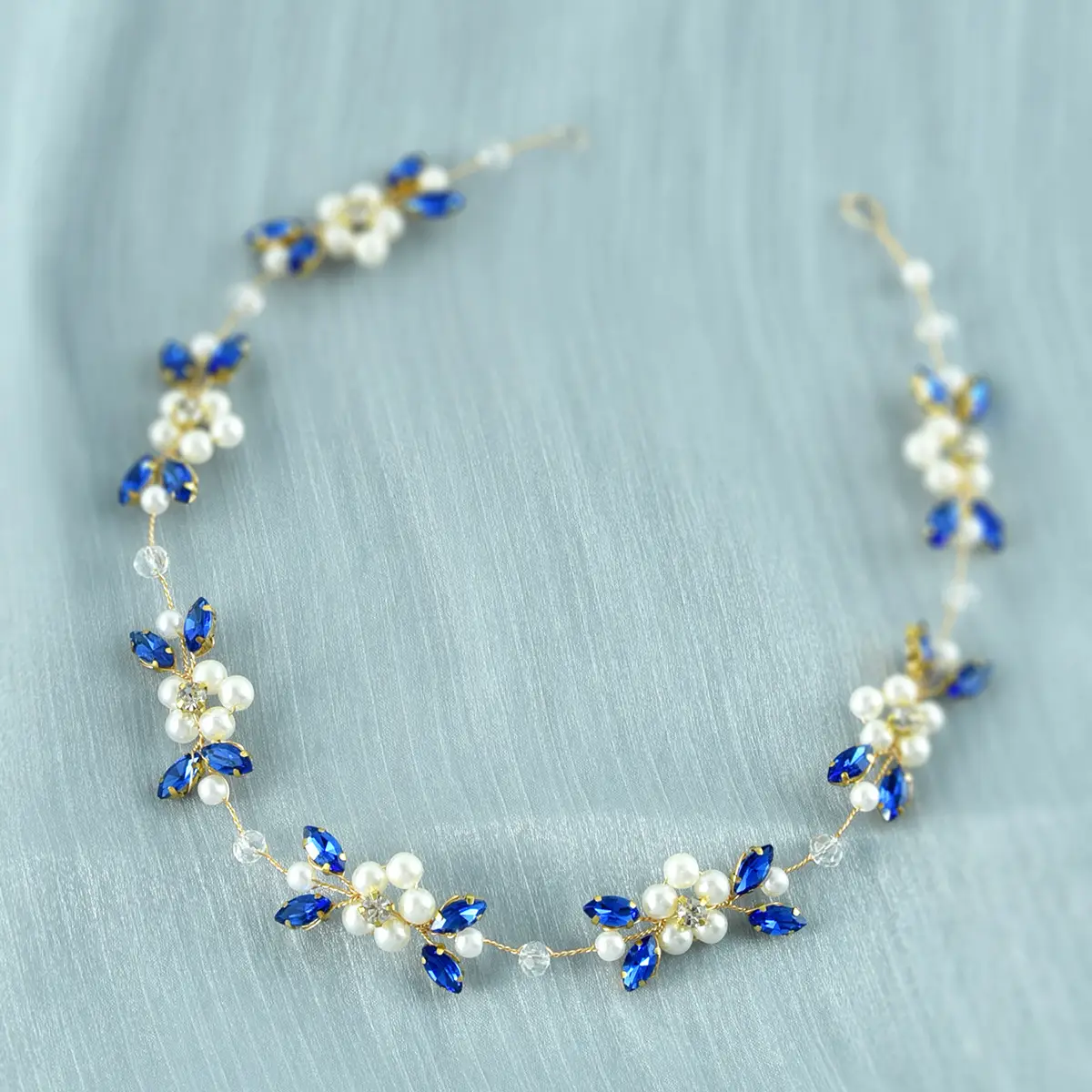 Europe & US Cross Border Wedding Pearl Hair Chain Headdress - Image 3