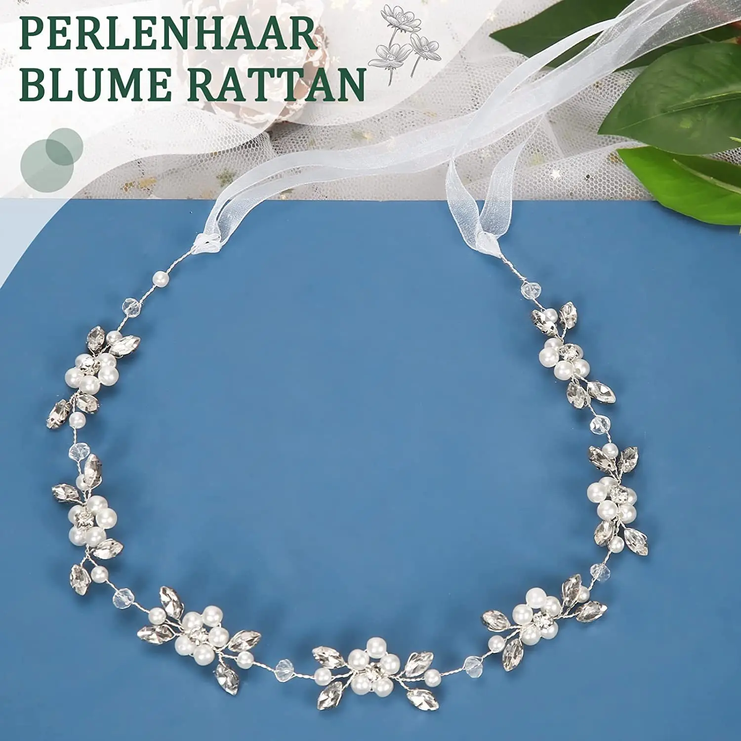 Europe & US Cross Border Wedding Pearl Hair Chain Headdress - Image 5