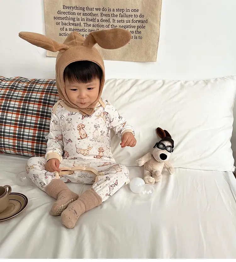 Lemon Flower Print Cotton Outing Jumpsuit for Kids — feature 10