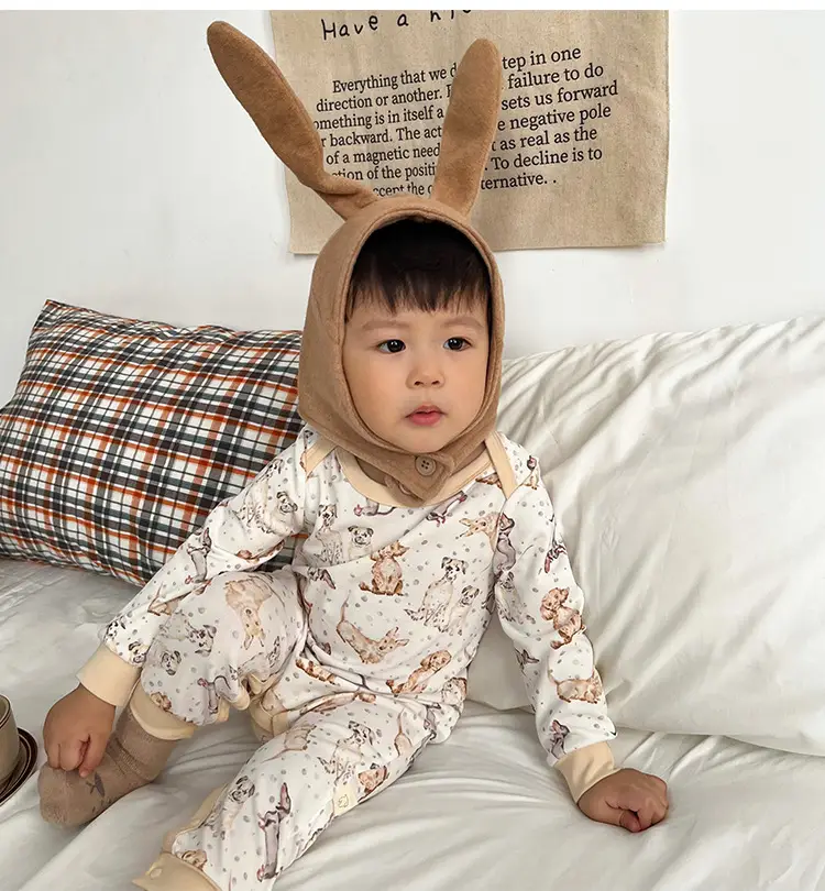 Lemon Flower Print Cotton Outing Jumpsuit for Kids — feature 12