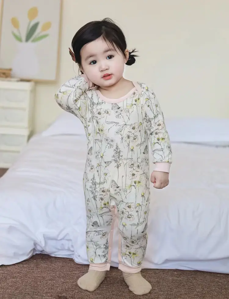 Lemon Flower Print Cotton Outing Jumpsuit for Kids — feature 20