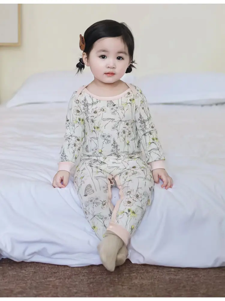 Lemon Flower Print Cotton Outing Jumpsuit for Kids — feature 21