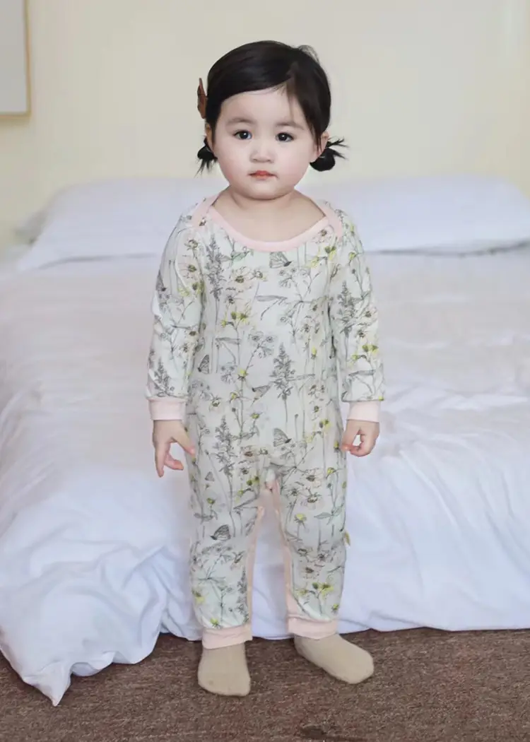 Lemon Flower Print Cotton Outing Jumpsuit for Kids — feature 24