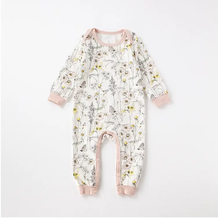 Lemon Flower Print Cotton Outing Jumpsuit for Kids — feature 28
