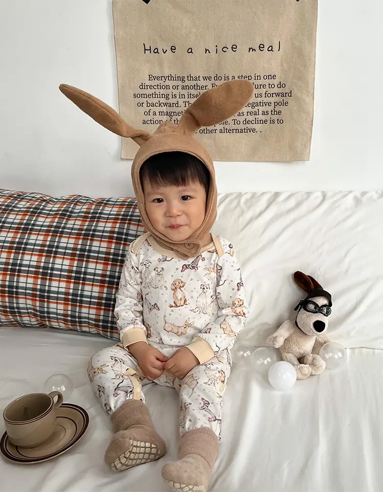 Lemon Flower Print Cotton Outing Jumpsuit for Kids — feature 3
