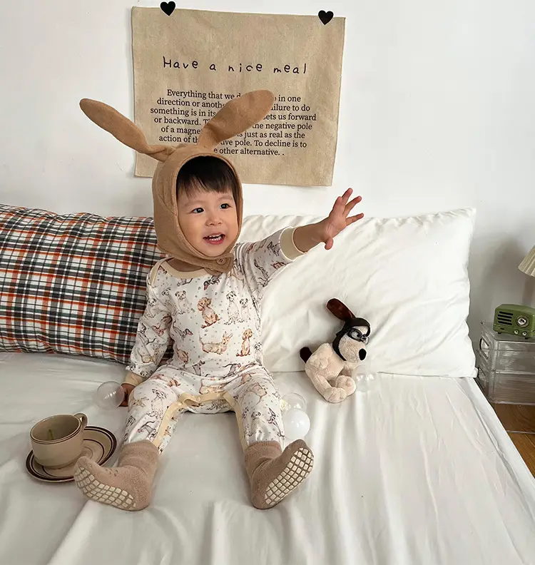 Lemon Flower Print Cotton Outing Jumpsuit for Kids — feature 8