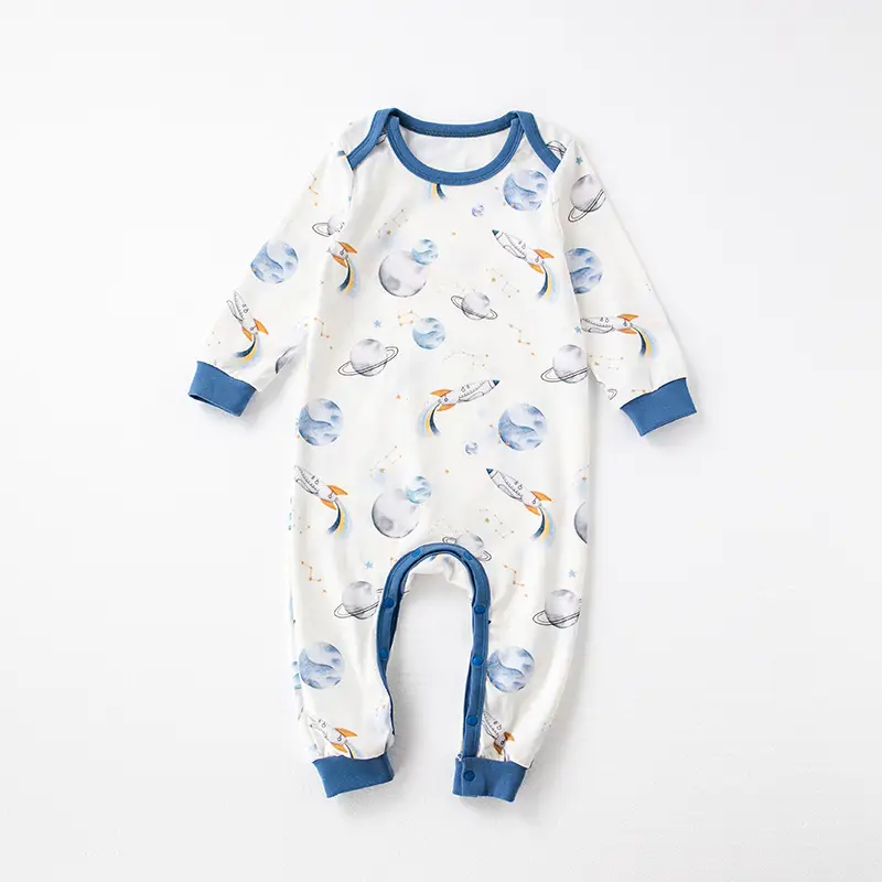 Lemon Flower Print Cotton Outing Jumpsuit for Kids - Image 4