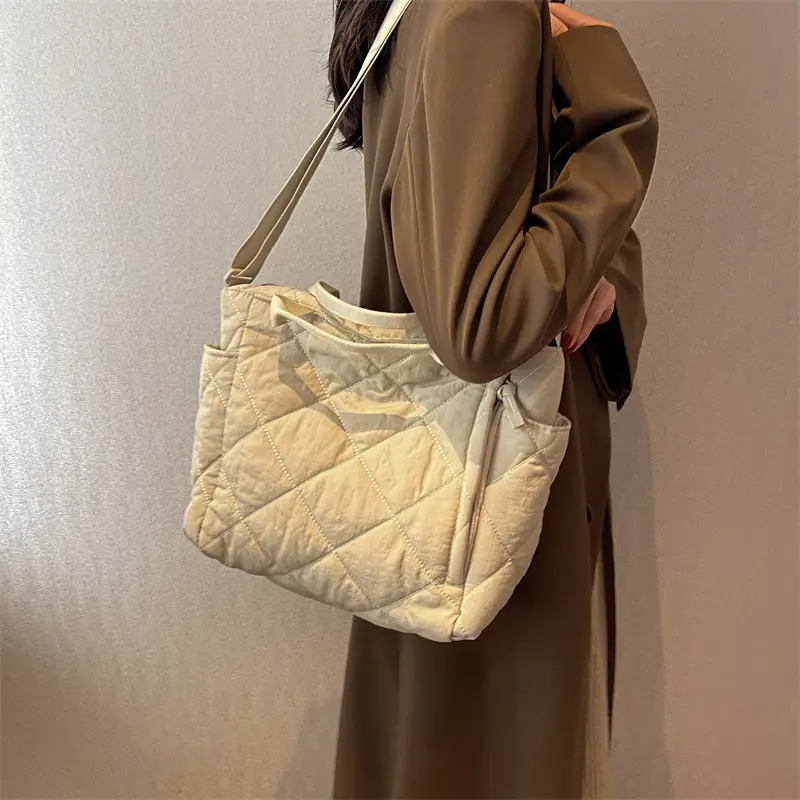 Women's Quilted Crossbody Bag Beige 2026 - Image 6