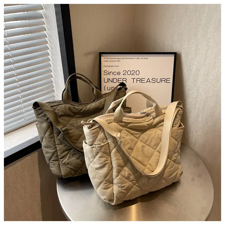 Women's Quilted Crossbody Bag Beige 2026 — feature 107