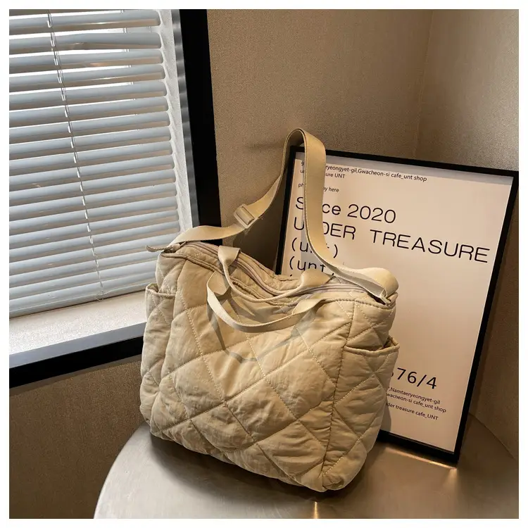 Women's Quilted Crossbody Bag Beige 2026 — feature 108