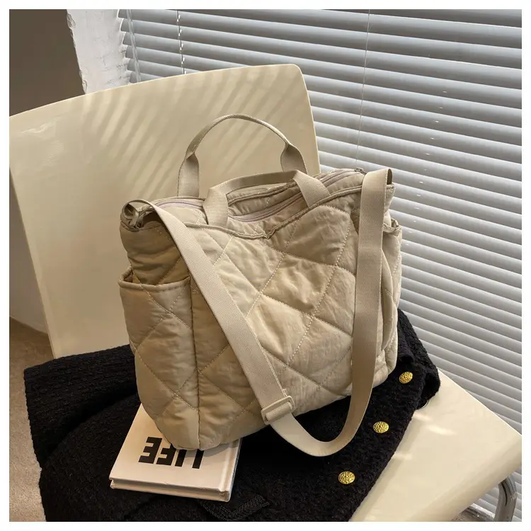 Women's Quilted Crossbody Bag Beige 2026 — feature 109