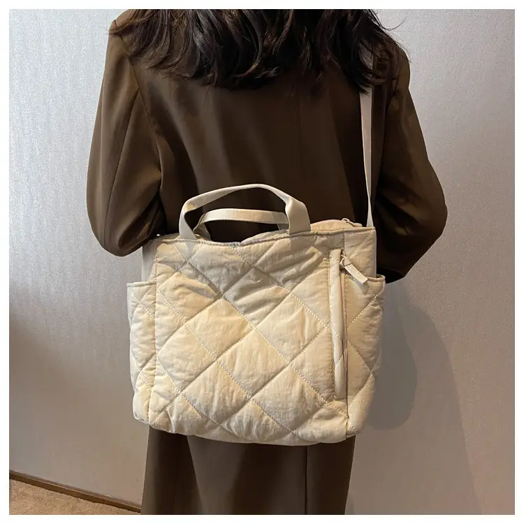 Women's Quilted Crossbody Bag Beige 2026 — feature 12