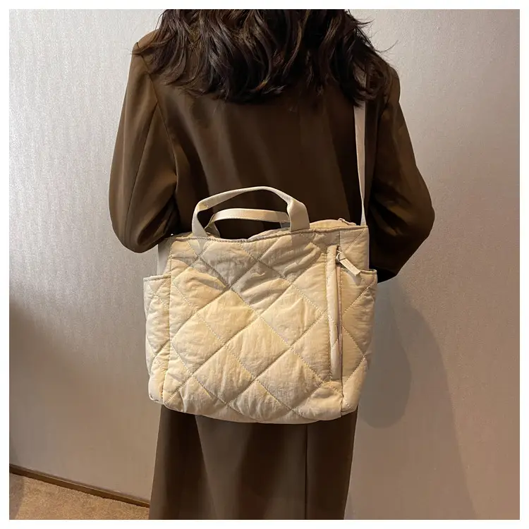 Women's Quilted Crossbody Bag Beige 2026 — feature 13