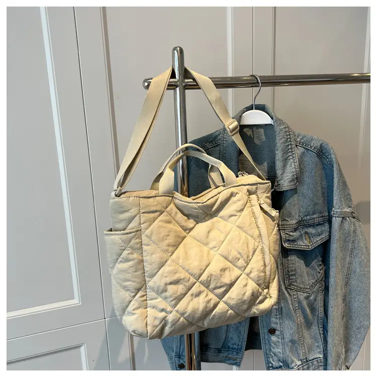 Women's Quilted Crossbody Bag Beige 2026 — feature 136