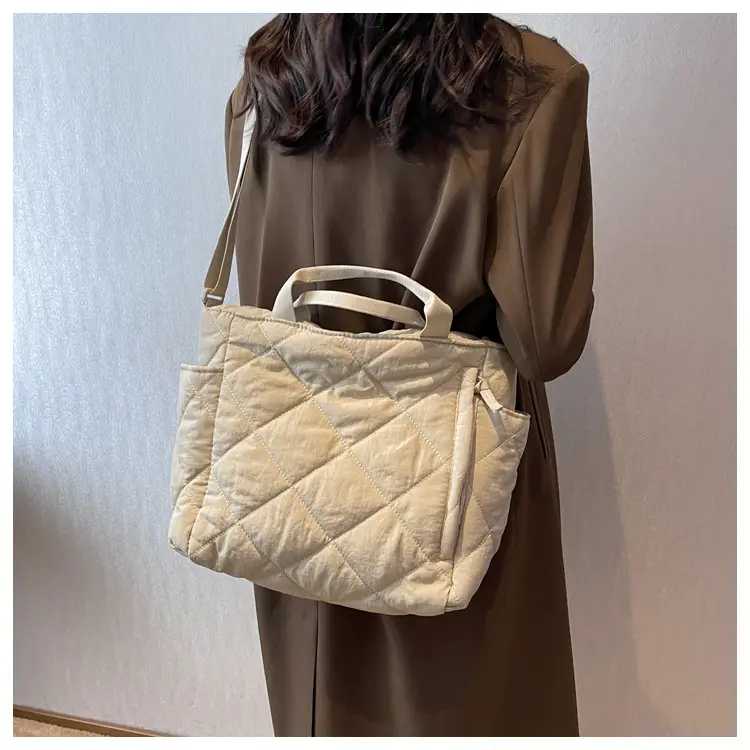 Women's Quilted Crossbody Bag Beige 2026 — feature 14
