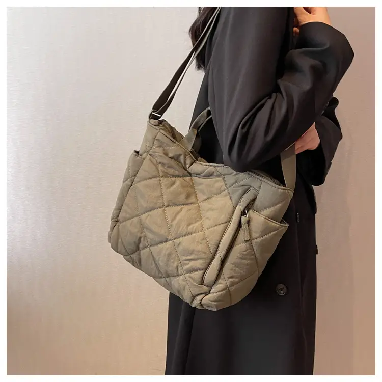 Women's Quilted Crossbody Bag Beige 2026 — feature 16
