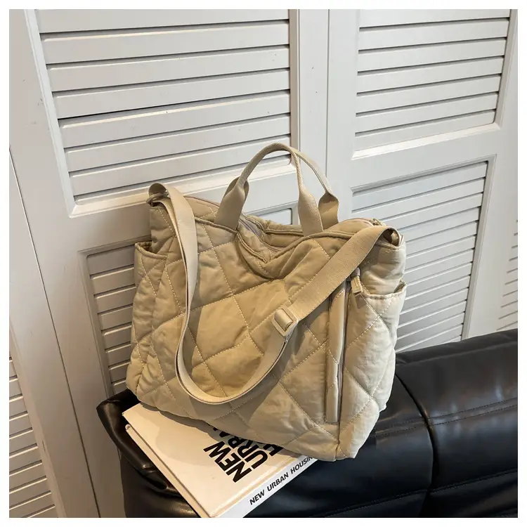 Women's Quilted Crossbody Bag Beige 2026 — feature 90