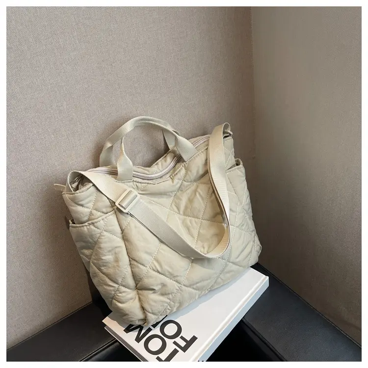 Women's Quilted Crossbody Bag Beige 2026 — feature 92