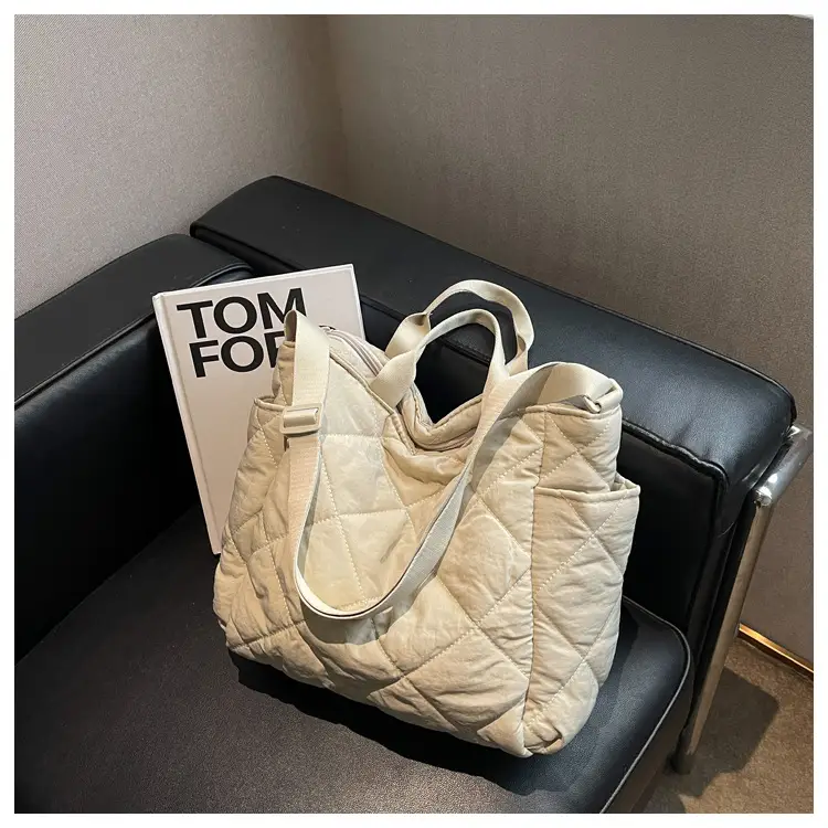 Women's Quilted Crossbody Bag Beige 2026 — feature 93