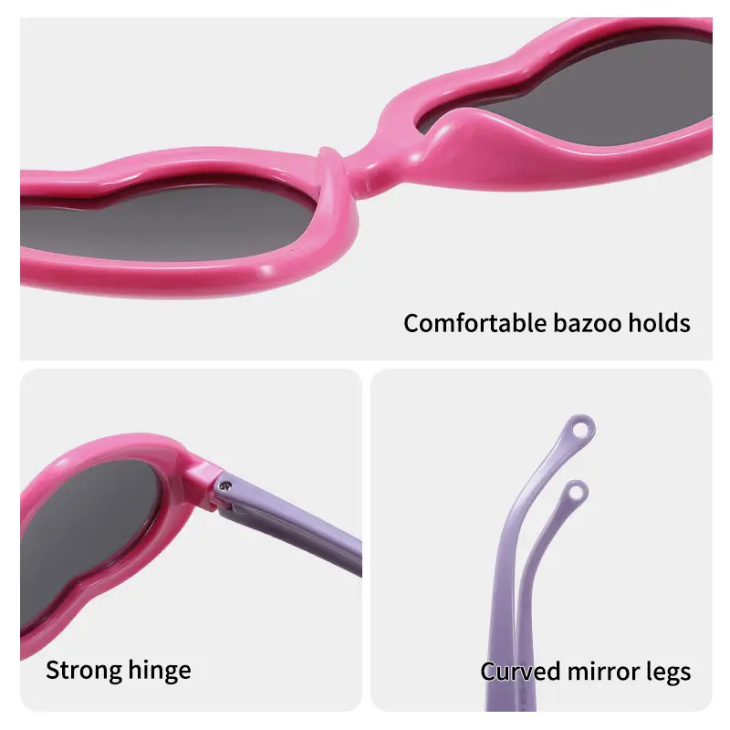 Heart-Shaped Silicone Sunglasses for Kids Unisex 2026