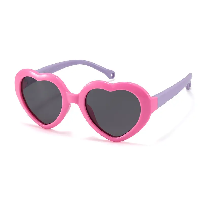 Heart-Shaped Silicone Sunglasses for Kids Unisex 2026