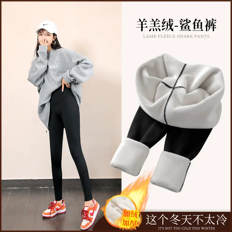 Black Fleece-Lined Leggings for Women Winter Warm Yoga Wear - Image 13