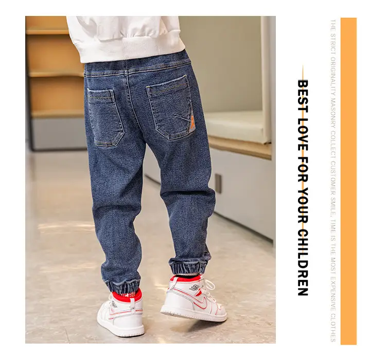 Boys Velvet Lined Jeans Spring Autumn Wear — feature 1