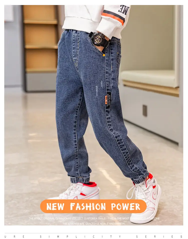 Boys Velvet Lined Jeans Spring Autumn Wear — feature 2