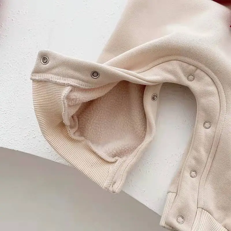 Korean Style Fleece Lined Baby Romper with Bow — feature 10