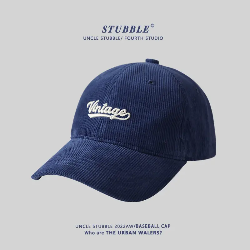 Men's Brown Embroidered Peaked Cap with Lettering