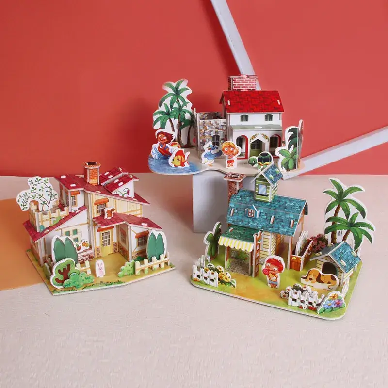 3D Tropical Cabin Puzzle for Kids Educational Toy