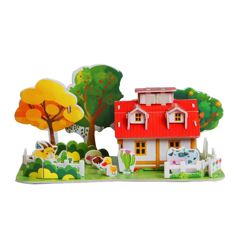 3D Tropical Cabin Puzzle for Kids Educational Toy