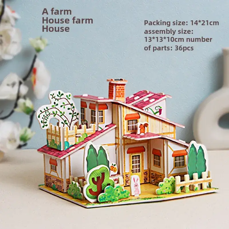 3D Tropical Cabin Puzzle for Kids Educational Toy