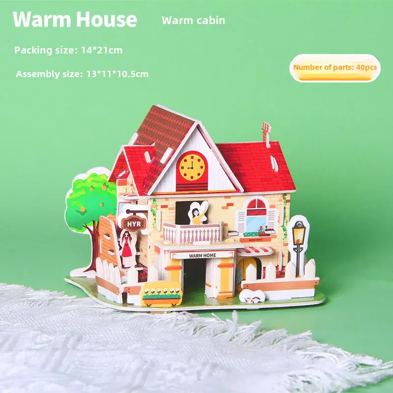 3D Tropical Cabin Puzzle for Kids Educational Toy