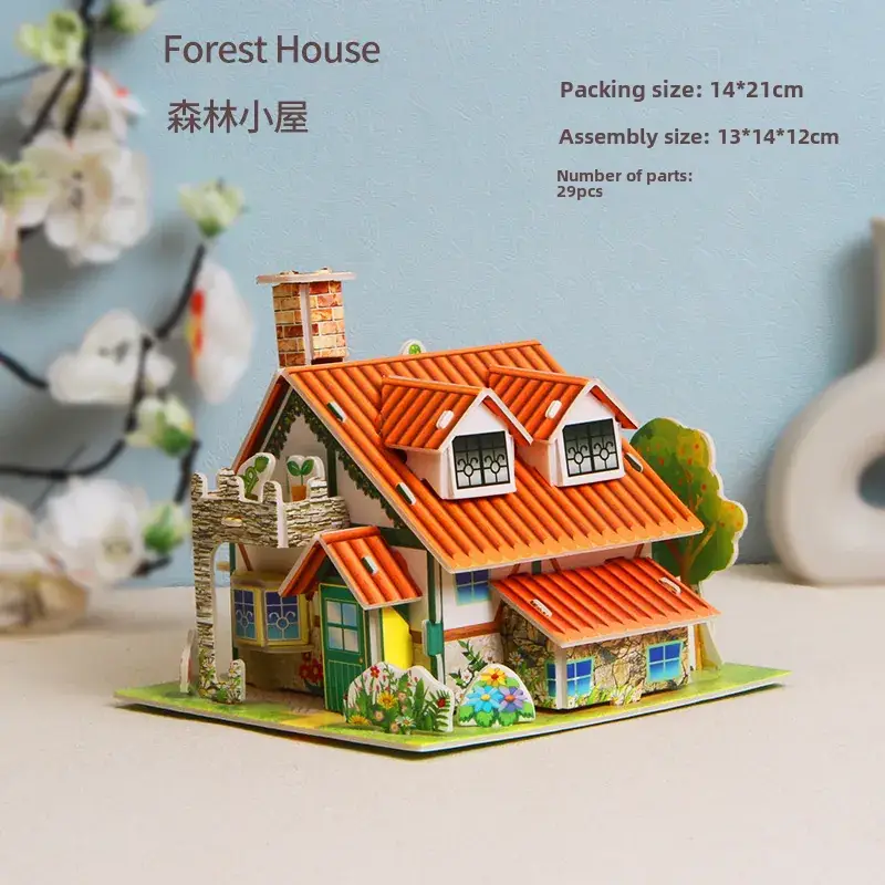 3D Tropical Cabin Puzzle for Kids Educational Toy