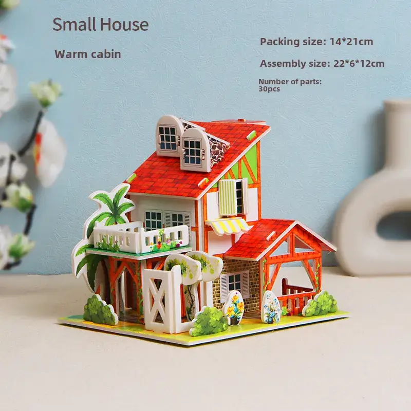 3D Tropical Cabin Puzzle for Kids Educational Toy