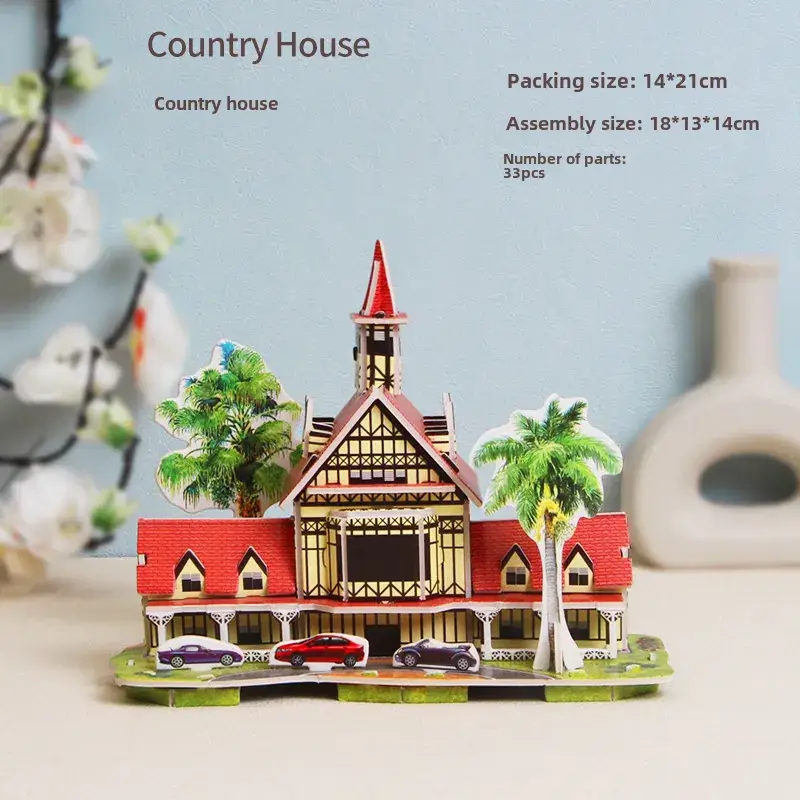 3D Tropical Cabin Puzzle for Kids Educational Toy