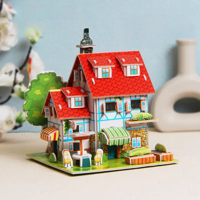 3D Tropical Cabin Puzzle for Kids Educational Toy