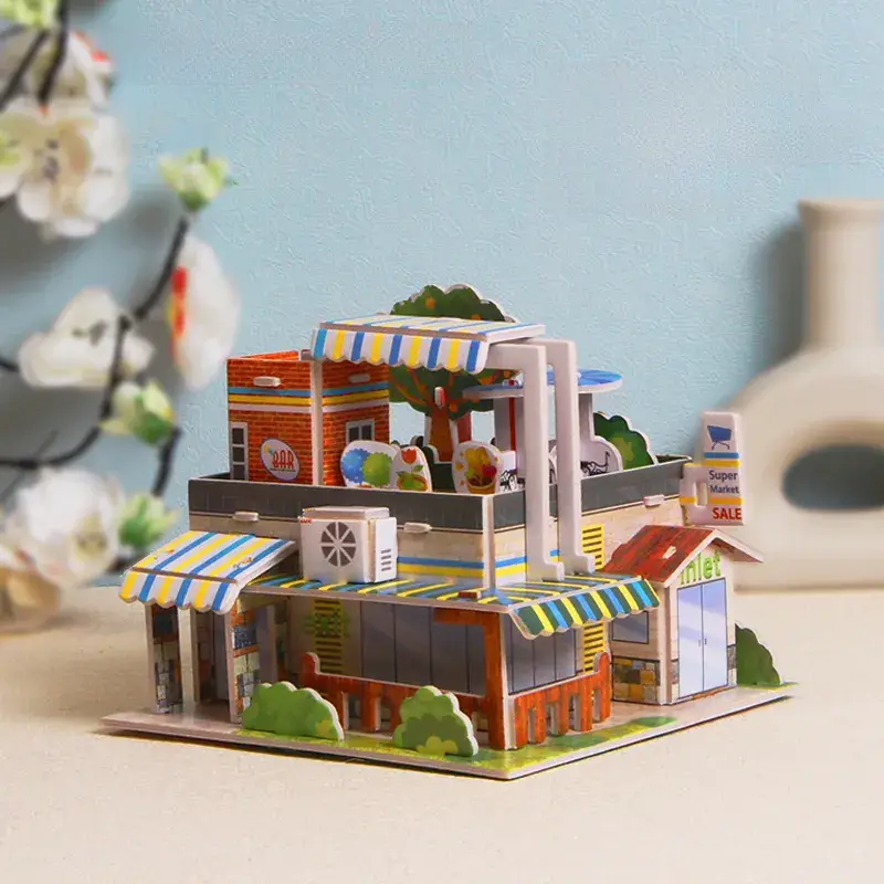 3D Tropical Cabin Puzzle for Kids Educational Toy